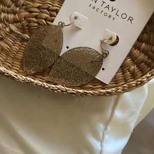 Ann Taylor Factory Leaf Earrings